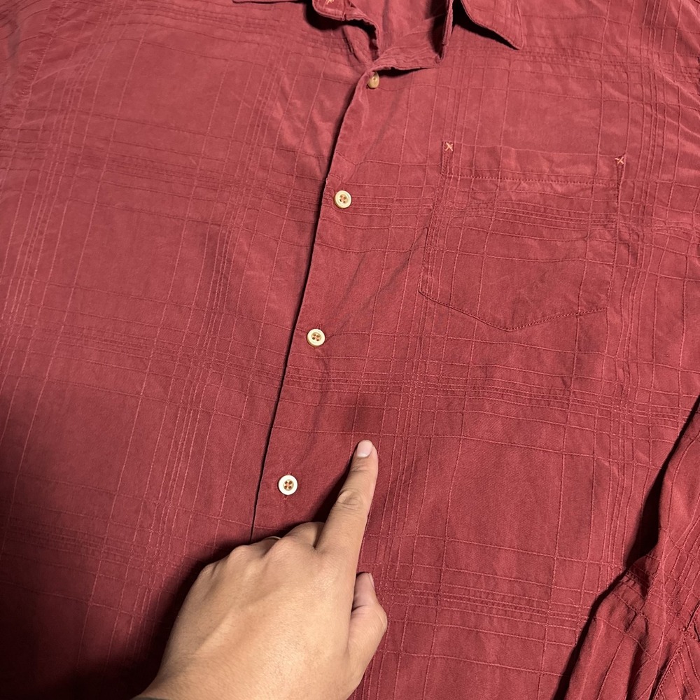 Tommy Bahama Mens Silk Textured Longsleeve Button Shirt Size XL Coastal‎ Preppy - Picture 2 of 8